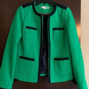Size 4 Boden Kelly Green & Navy Wool Blend Jacket